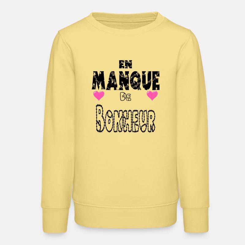 En Manque de Bonheur - Sweat ado bio Stanley/Stella - jaune viva 
