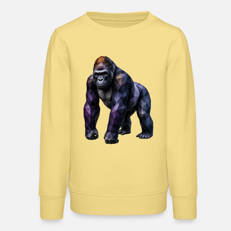 Gorilla Polygon – Colored Geometry - Teens Organic Sweatshirt by Stanley/Stella - viva yellow
