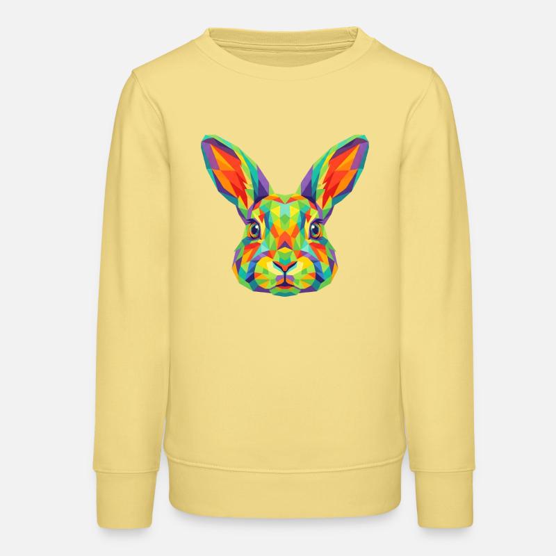 Pop Art géométrique coloré de lapins lapins - Sweat ado bio Stanley/Stella - jaune viva 
