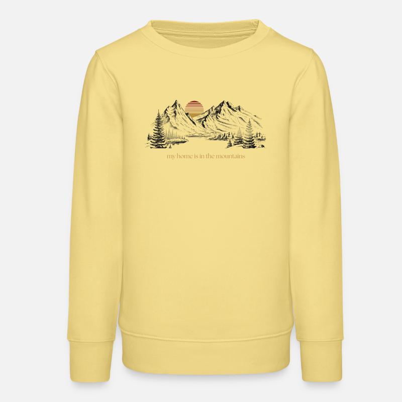 Ma maison est dans les montagnes - Sweat ado bio Stanley/Stella - jaune viva
