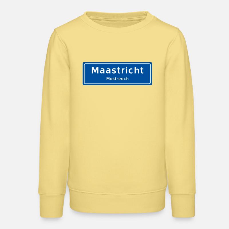 Panneau du nom de lieu de Maastricht - Sweat ado bio Stanley/Stella - jaune viva 