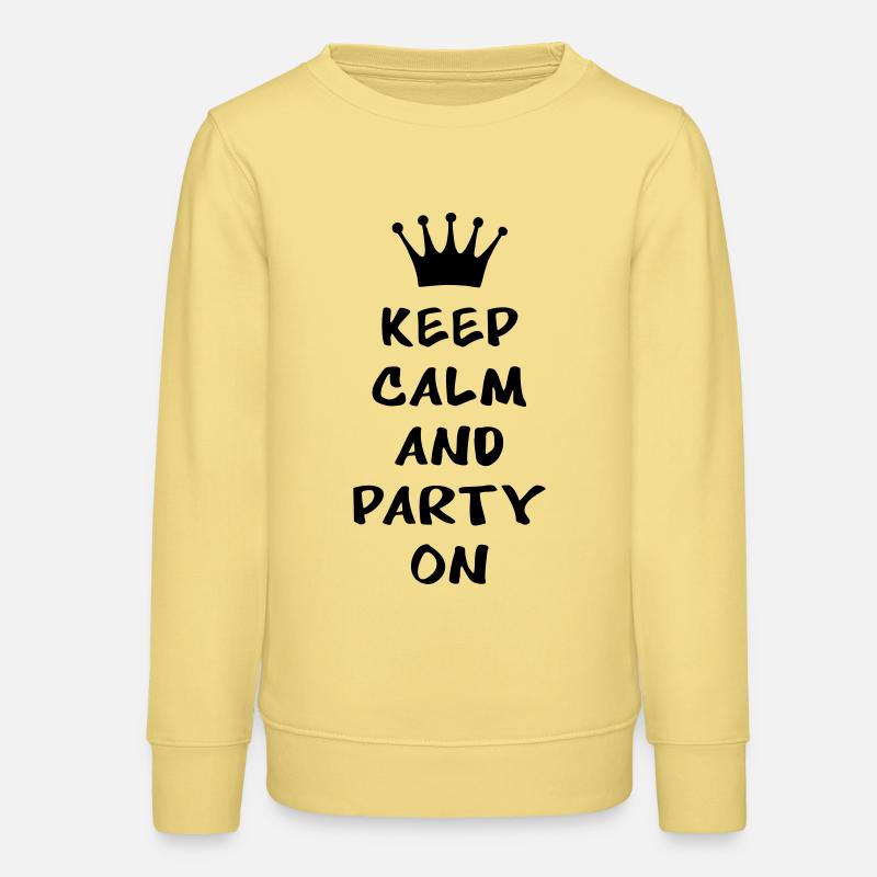 Keep calm and party on - Sweat ado bio Stanley/Stella - jaune viva
