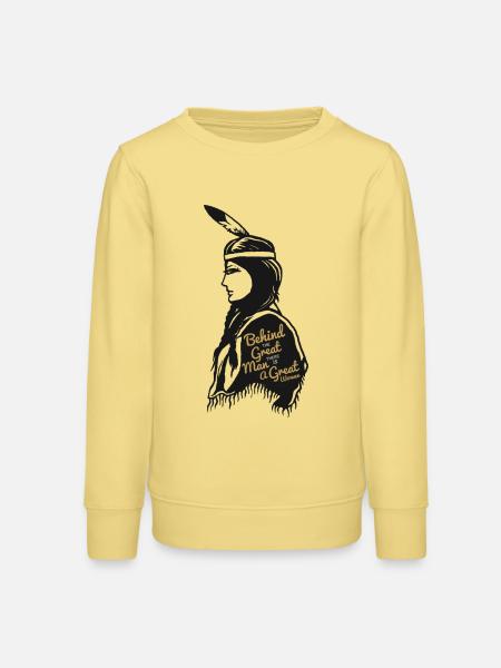 Indianer Frau - Teenager Organic Sweatshirt Mini Changer von Stanley/Stella - Gelb Viva