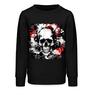 Totenkopf Trash Polka Heavy Metal - Teenager Organic Sweatshirt Mini Changer von Stanley/Stella - Schwarz - Vorne - AI Model Teenager Male light (155cm)