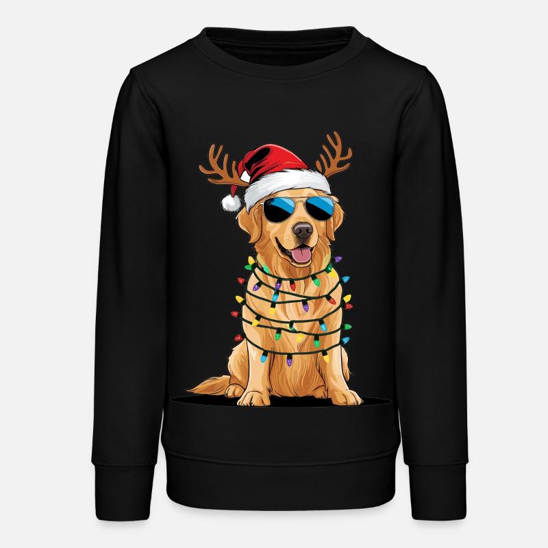 Golden Retriever de Noël - Sweat ado bio Stanley/Stella - noir