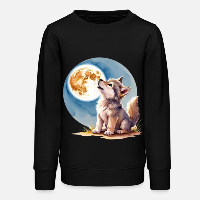Bébé loup - Sweat ado bio Stanley/Stella - noir