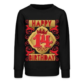 14. Geburtstag 14 Jahre alt Spruch, Vintage-Design - Teenager Organic Sweatshirt Mini Changer von Stanley/Stella - Schwarz - Vorne - AI Model Teenager Male light (155cm)