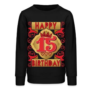 15. Geburtstag 15 Jahre alt Spruch, Vintage-Design - Teenager Organic Sweatshirt Mini Changer von Stanley/Stella - Schwarz - Vorne - AI Model Teenager Male light (155cm)