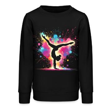 Turnen Gymnastik Turnerin Akrobatik Bodenturnen - Teenager Organic Sweatshirt Mini Changer von Stanley/Stella - Schwarz - Vorne - AI Model Teenager Male light (155cm)