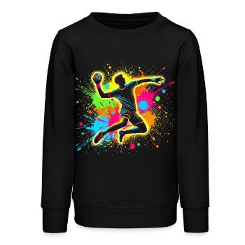 Handball Handballer, bunt Handballspieler - Teenager Organic Sweatshirt Mini Changer von Stanley/Stella - Schwarz - Vorne - AI Model Teenager Male light (155cm)