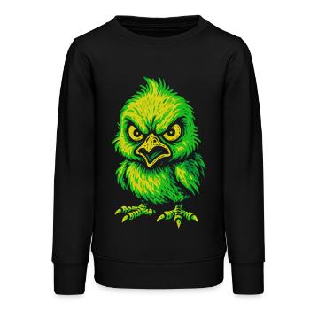 Wütender Neon-Küken Cartoonstil - Teenager Organic Sweatshirt Mini Changer von Stanley/Stella - Schwarz - Vorne - AI Model Teenager Male light (155cm)