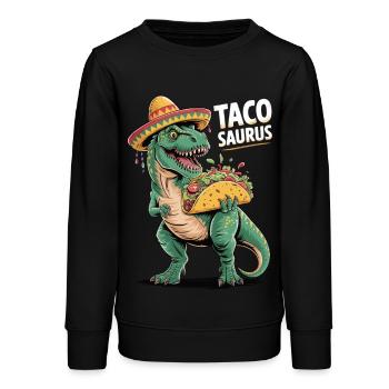 Taco rencontre dino - Sweat ado bio Stanley/Stella - noir - Devant - AI Model Teenager Male light (155cm)