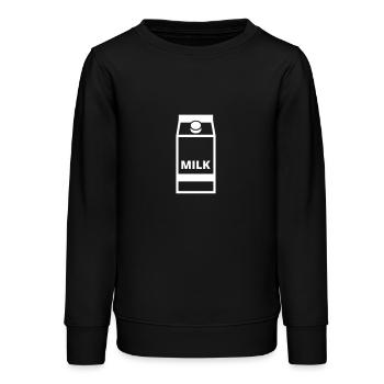 Lait - Sweat ado bio Stanley/Stella - noir - Devant - AI Model Teenager Male light (155cm)