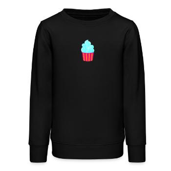 Glace Glace Coupe à Glace Strips Cyan Crème Glacée D’été - Sweat ado bio Stanley/Stella - noir - Devant - AI Model Teenager Male light (155cm)