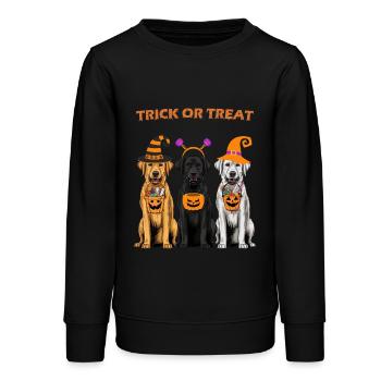 TRICK OR TREAT - Teens Organic Sweatshirt by Stanley/Stella - black - Front - AI Model Teenager Male light (155cm)