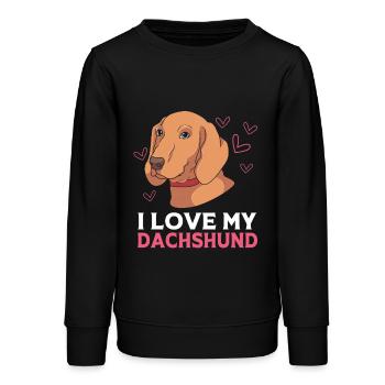 Dachshund Rauhaardackel - Teenager Organic Sweatshirt Mini Changer von Stanley/Stella - Schwarz - Vorne - AI Model Teenager Male light (155cm)