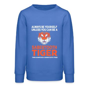 Säbelzahntiger Urzeit - Teenager Organic Sweatshirt Mini Changer von Stanley/Stella - carolina Blue - Vorne - AI Model Teenager Male dark (155cm)