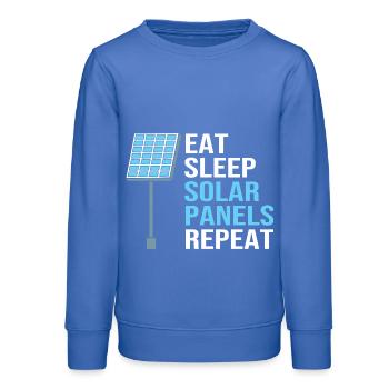 Énergies renouvelables, cellules solaires, photovoltaïque - Sweat ado bio Stanley/Stella - carolina blue - Devant - AI Model Teenager Male dark (155cm)