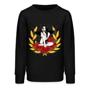 Devilish Devil Woman Satan's Roast Devil - Teens Organic Sweatshirt by Stanley/Stella - black - Front - AI Model Teenager Male light (155cm)