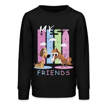 Pferd und Hund - Teenager Organic Sweatshirt Mini Changer von Stanley/Stella - Schwarz - Vorne - AI Model Teenager Male light (155cm)