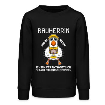 Bauherrin Hausbau Baustelle Richtfest - Teenager Organic Sweatshirt Mini Changer von Stanley/Stella - Schwarz - Vorne - AI Model Teenager Male light (155cm)