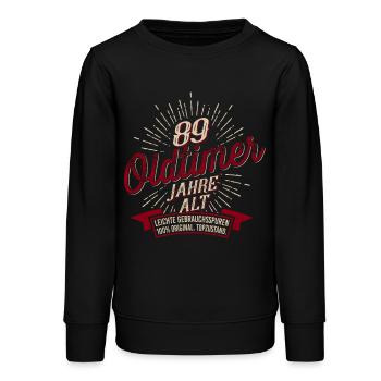89. Geburtstag Oldtimer - Teenager Organic Sweatshirt Mini Changer von Stanley/Stella - Schwarz - Vorne - AI Model Teenager Male light (155cm)