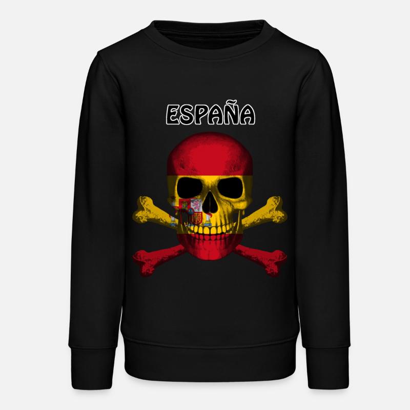 Crâne Jolly Roger Pirate Flag Espana R6Z - Sweat ado bio Stanley/Stella - noir