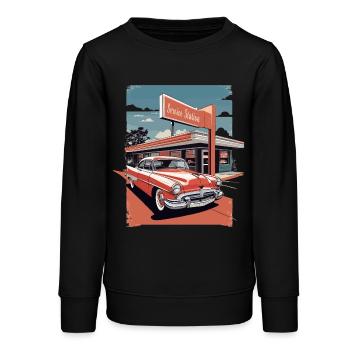 Classic Cars 1950 - Teenager Organic Sweatshirt Mini Changer von Stanley/Stella - Schwarz - Vorne - AI Model Teenager Male light (155cm)