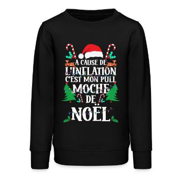 Pull Moche De Noël - Sweat ado bio Stanley/Stella - noir - Devant - AI Model Teenager Male light (155cm)