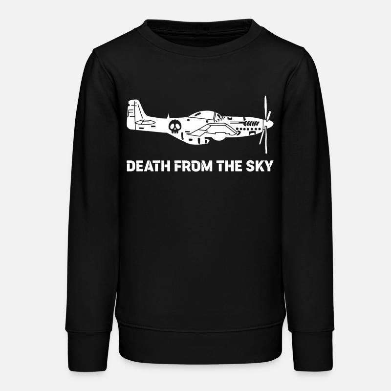 Avion de combat vintage (blanc) - Sweat ado bio Stanley/Stella - noir