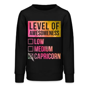 Capricorne - Sweat ado bio Stanley/Stella - noir - Devant - AI Model Teenager Male light (155cm)
