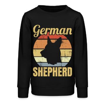 Retro Schäferhund - Teenager Organic Sweatshirt Mini Changer von Stanley/Stella - Schwarz - Vorne - AI Model Teenager Male light (155cm)