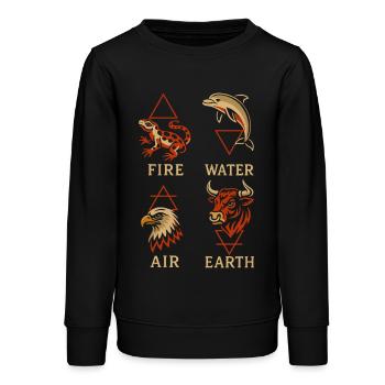 Alchemistische Tiersymbole | Kunst mit vier Elementen - Teenager Organic Sweatshirt Mini Changer von Stanley/Stella - Schwarz - Vorne - AI Model Teenager Male light (155cm)