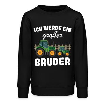 Nachwuchs Verkünden | Ich Werde Großer Bruder 2027 - Teenager Organic Sweatshirt Mini Changer von Stanley/Stella - Schwarz - Vorne - AI Model Teenager Male light (155cm)
