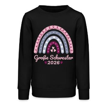 Große Schwester 2026 Regenbogen - Teenager Organic Sweatshirt Mini Changer von Stanley/Stella - Schwarz - Vorne - AI Model Teenager Male light (155cm)