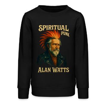 Chemise Spiritual Punk Alan Watts - Sweat ado bio Stanley/Stella - noir - Devant - AI Model Teenager Male light (155cm)