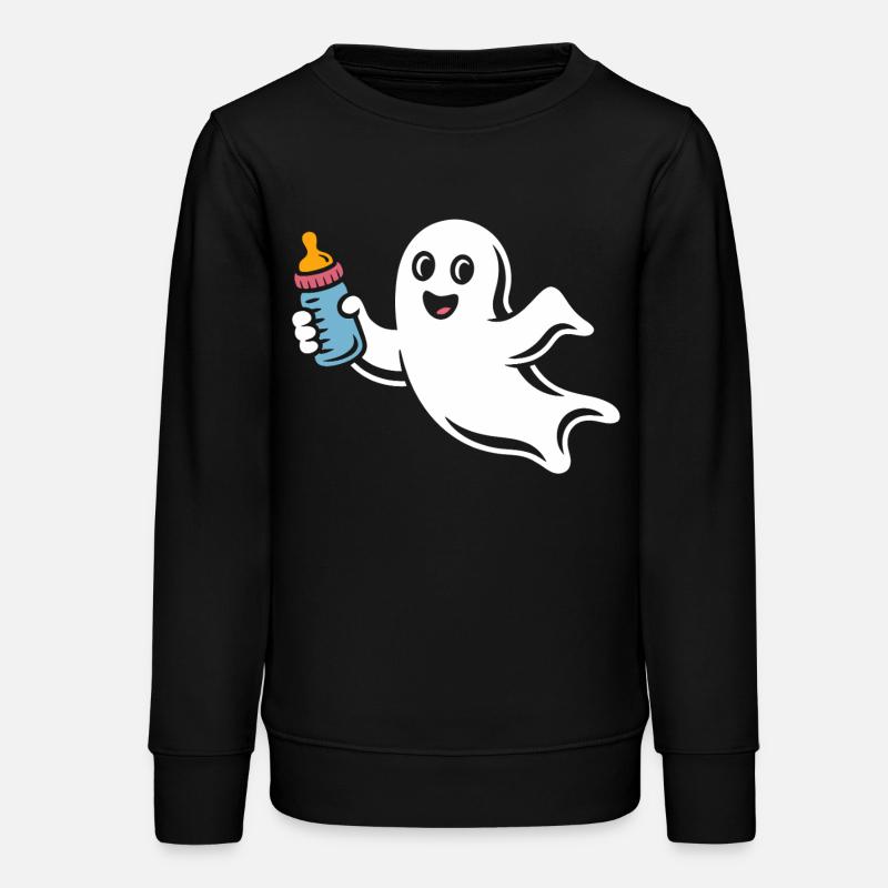 Cheerful Ghost with Bottle - Teens Organic Sweatshirt by Stanley/Stella - black