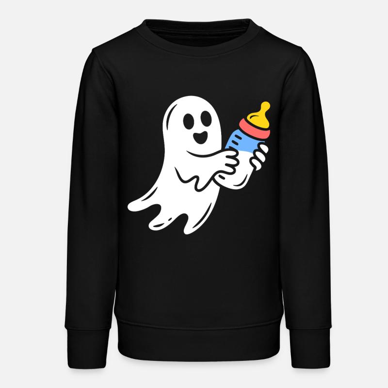 Cuddly Ghost with Flask - Teens Organic Sweatshirt by Stanley/Stella - black