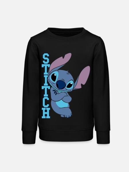 Lilo & Stitch Schriftzug Mit Stitch - Teenager Organic Sweatshirt Mini Changer von Stanley/Stella - Schwarz