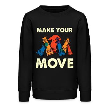 Mach deinen Zug – bunte Schachfiguren - Teenager Organic Sweatshirt Mini Changer von Stanley/Stella - Schwarz - Vorne - AI Model Teenager Male light (155cm)