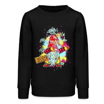 KREATIV WICHTEL Dab Graffiti Künstler XMas  - Teenager Organic Sweatshirt Mini Changer von Stanley/Stella - Schwarz - Vorne - AI Model Teenager Male light (155cm)