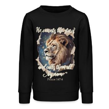 Löwe Bibelvers Christlich - Teenager Organic Sweatshirt Mini Changer von Stanley/Stella - Schwarz - Vorne - AI Model Teenager Male light (155cm)