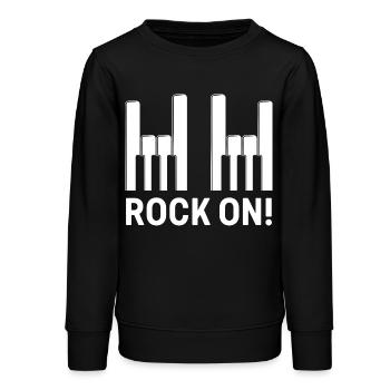 Rock auf Klaviertasten - Teenager Organic Sweatshirt Mini Changer von Stanley/Stella - Schwarz - Vorne - AI Model Teenager Male light (155cm)