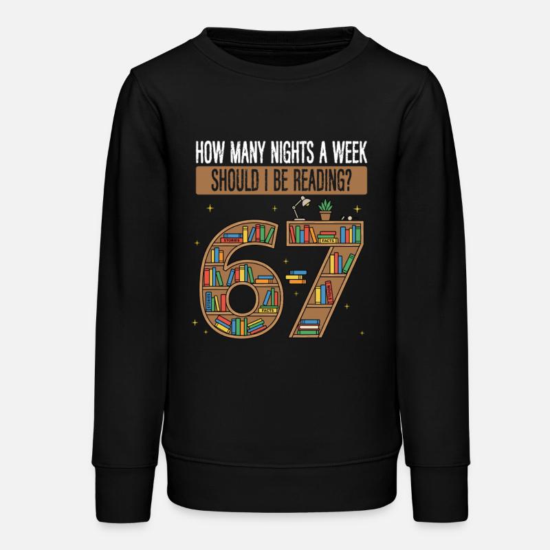 Combien de nuits devrais-je lire le meme 67 - Sweat ado bio Stanley/Stella - noir