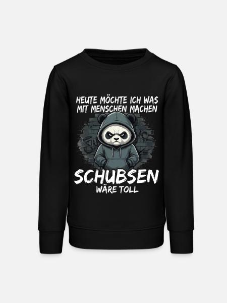 Grimmiger Panda – Sarkastisches Schubsen - Teenager Organic Sweatshirt Mini Changer von Stanley/Stella - Schwarz