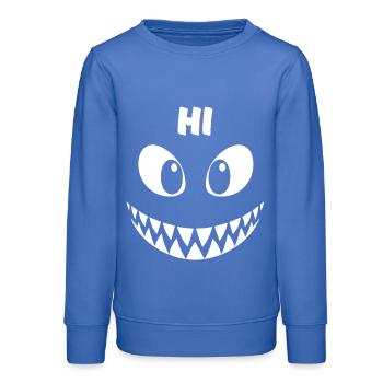 Hai | Big Face Kostüm Karneval Verkleidung - Teenager Organic Sweatshirt Mini Changer von Stanley/Stella - carolina Blue - Vorne - AI Model Teenager Male dark (155cm)