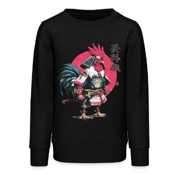 Hahn-Samurai-Rüstung - Teenager Organic Sweatshirt Mini Changer von Stanley/Stella - Schwarz - Vorne - AI Model Teenager Male light (155cm)