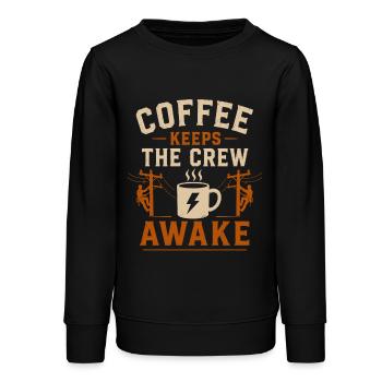 Electrician Technology Coffee Energy - Teens Organic Sweatshirt by Stanley/Stella - black - Front - AI Model Teenager Male light (155cm)