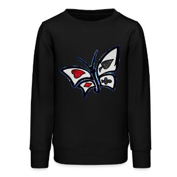 Kosmischer Wunderland-Schmetterling - Teenager Organic Sweatshirt Mini Changer von Stanley/Stella - Schwarz - Vorne - AI Model Teenager Male light (155cm)