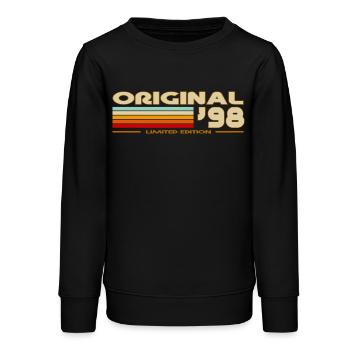 1998 - Teens Organic Sweatshirt by Stanley/Stella - black - Front - AI Model Teenager Male light (155cm)
